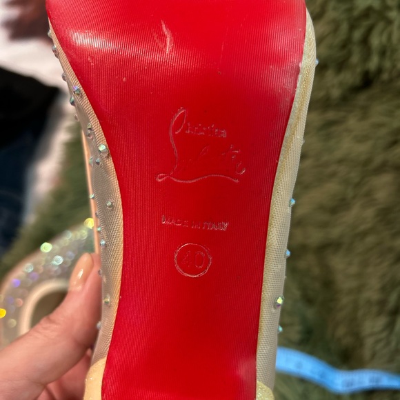 Christian Louboutin Sparkling Nude Heels - Picture 9 of 14